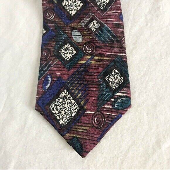 3/$20 Martin Wong Vintage 100% Silk Neck Tie Napa California Geometric Pattern - Picture 5 of 6